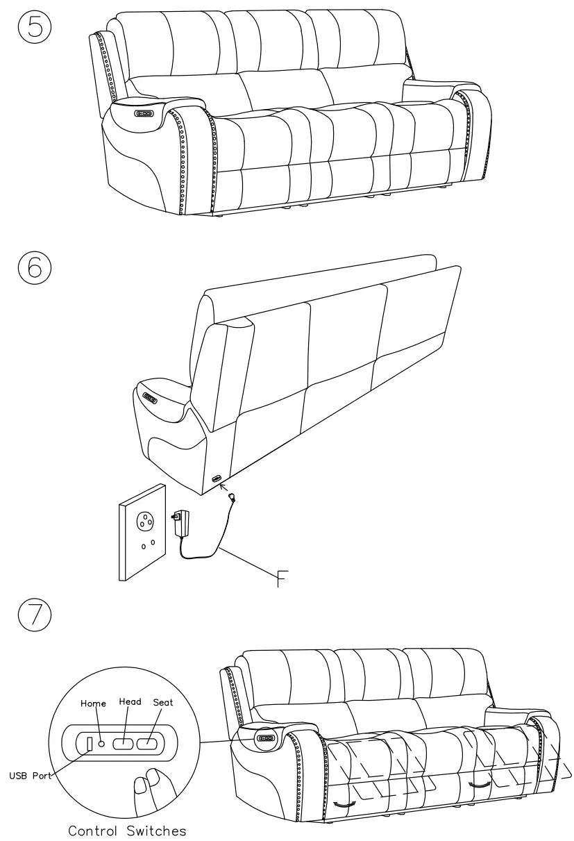 ASHLY 6700515 Latimer Latimer Power Reclining Sofa - fig2