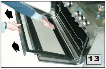 Hoover 90cm Dual Fuel Range Cooker HGD9395BL User Manual - HOW TO CLEAN THE INNER OVEN DOOR GLASS