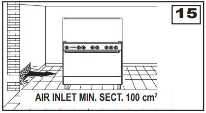 Hoover 90cm Dual Fuel Range Cooker HGD9395BL User Manual - The quantity of air necessary is that required