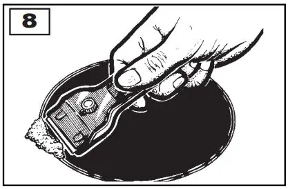 Hoover 90cm Dual Fuel Range Cooker HGD9395BL User Manual - The scraper must be used for more stubborn dirt