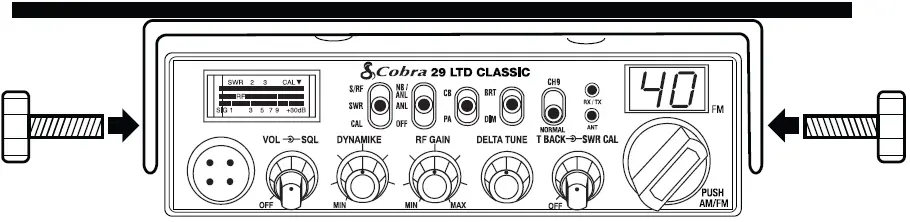 Cobra 40 Channel AM FM CB Radio with Night WatchÂ and Microphone 09