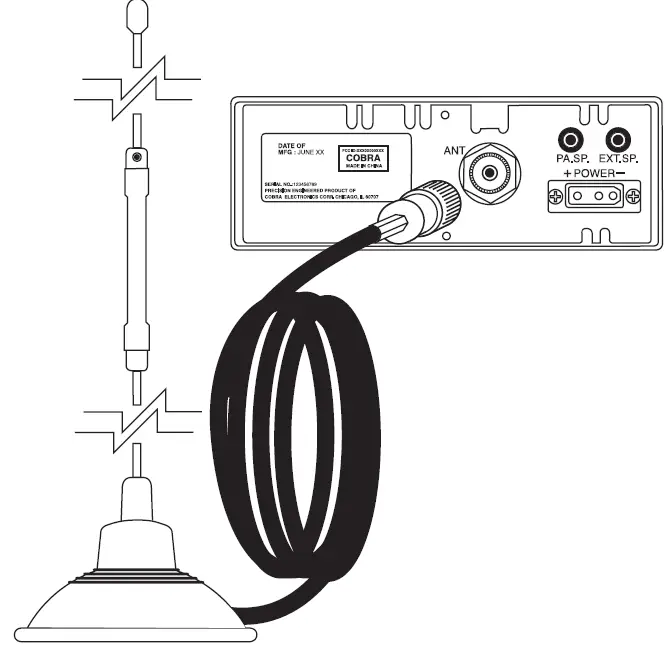 Cobra 40 Channel AM FM CB Radio with Night WatchÂ and Microphone 10