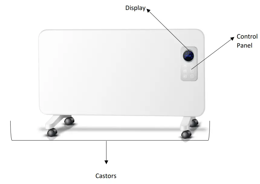 electriQ EPMH1000LED 1KW Slim Wall Mountable Panel Heater - FIGURE 1
