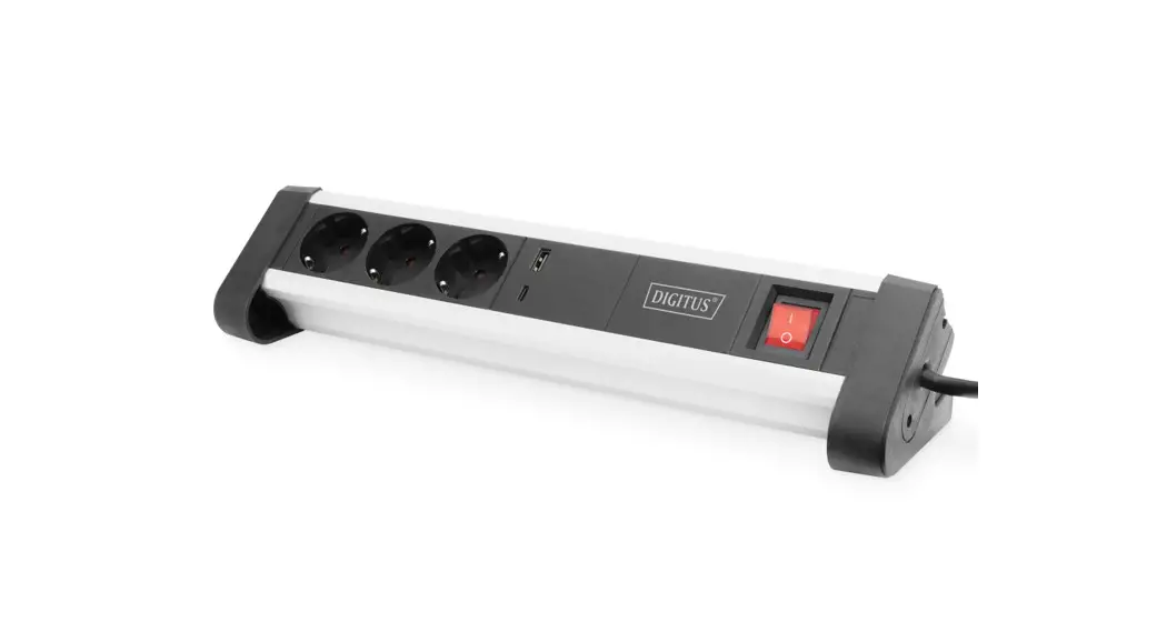 Digitus Da-70619 Home And Office 3-way Socket Strip With 1 X Usb-c/ 1 X Usb-a Port Instruction Manual