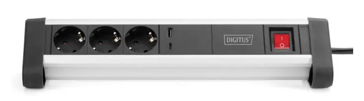DIGITUS DA-70619 Home and Office 3-Way Socket Strip with 1 x USB-C 1 x USB-A Port - installation