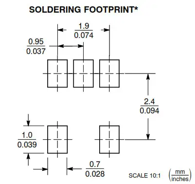 onsemi NS5B1G385 Analogue Switch - MECHANICAL CASE OUTLINE 3