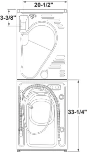 GFW148SSMWW - STACKED DIMENSIONS 3