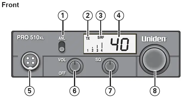 Uniden PRO 510XL Professional Mobile CB Radio FIG 2