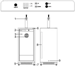 Kegco VSK 15 15 Inch Built In Kegerator - Diagram and Description