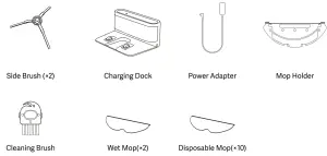 VIOMI V3 Max Robot Vacuum Cleaner - Accessory Box Contents