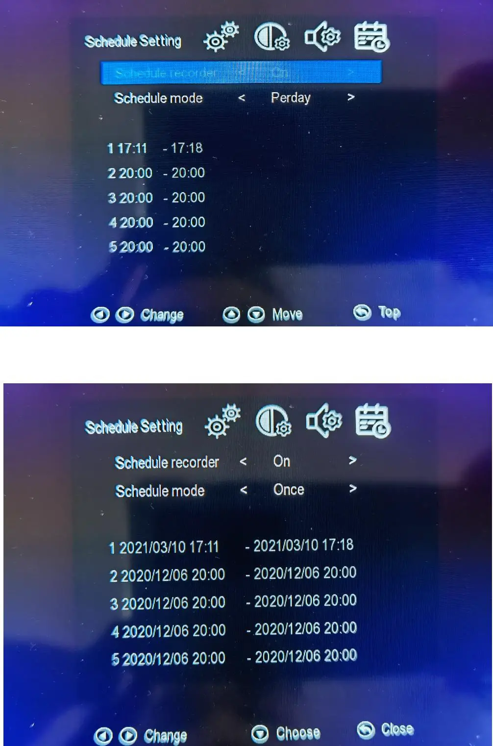C4i UHDPRO Monitor- Schedule Setting 2