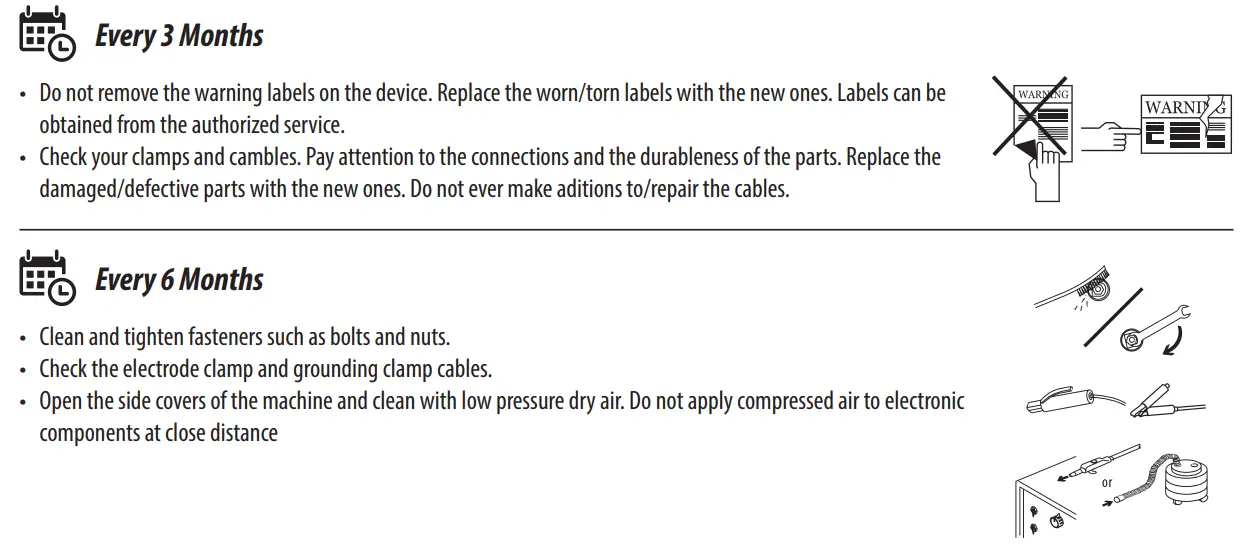 Magmaweld Monostick 200i DC Inverter Arc Welding Machine User Manual - Maintenance