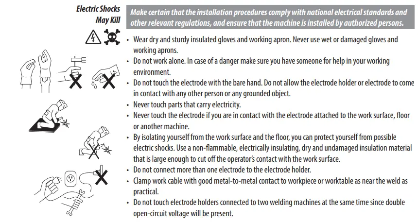 Magmaweld Monostick 200i DC Inverter Arc Welding Machine User Manual - SAFETY PRECAUTIONS