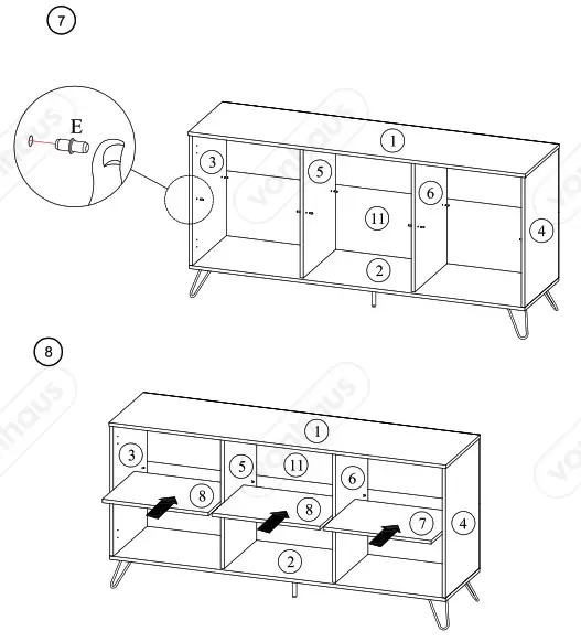VonHaus 3000037 Capri 3 Door Large Sideboard - assembly 4