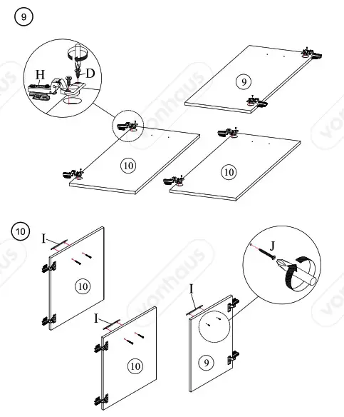 VonHaus 3000037 Capri 3 Door Large Sideboard - assembly 5