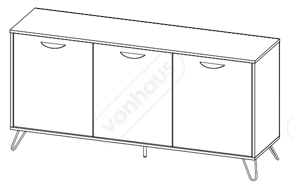 VonHaus 3000037 Capri 3 Door Large Sideboard - cover