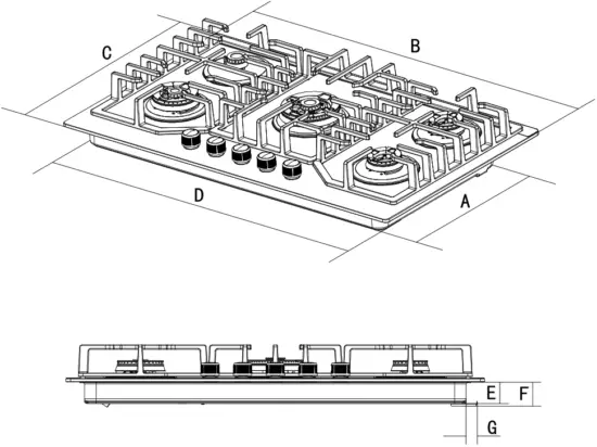 ROBAM ZG9500B 36 Inch 5 Burners Gas Hob - Fig 2