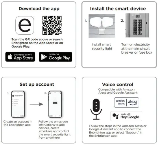 enbrighten 58245 LED Wi-Fi Smart Security & Accent Light - CONNECTION SETUP