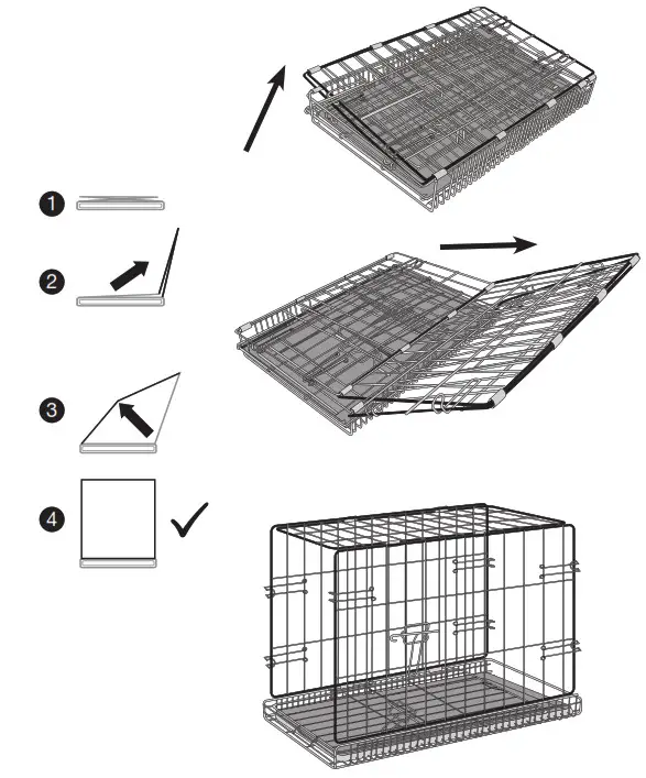 amazonbasics Double Door Folding Metal Dog Crate Assemble 2