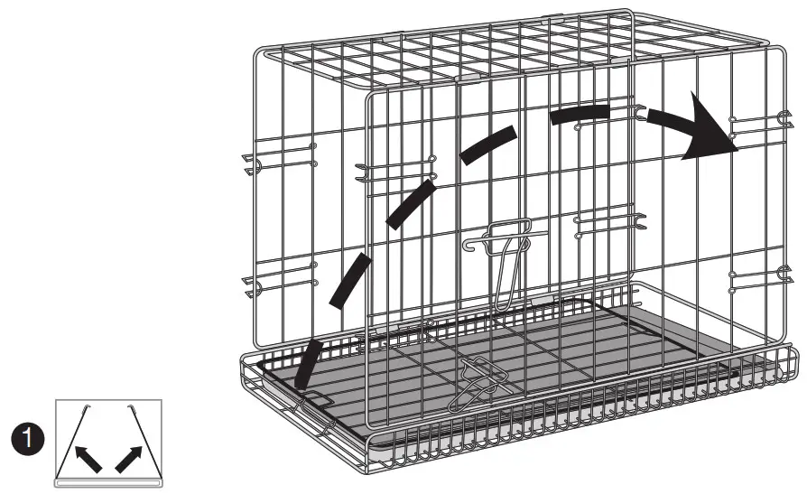 amazonbasics Double Door Folding Metal Dog Crate Assemble 3