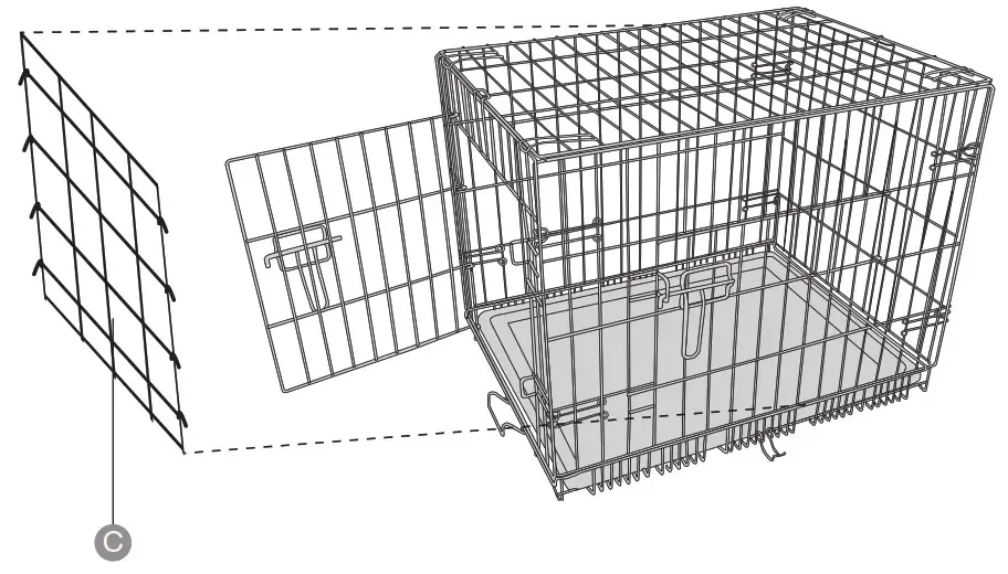 amazonbasics Double Door Folding Metal Dog Crate Assemble 6