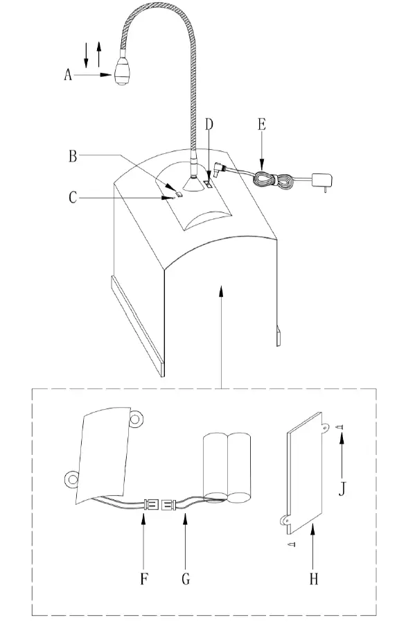 SHARPER-IMAGE-502066-15-Cordless-Recliner-Reader-Lamp-fig1