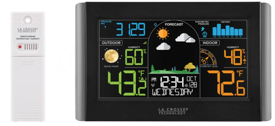La Crosse Technology S77925v2 wireless weather station with atomic time + date