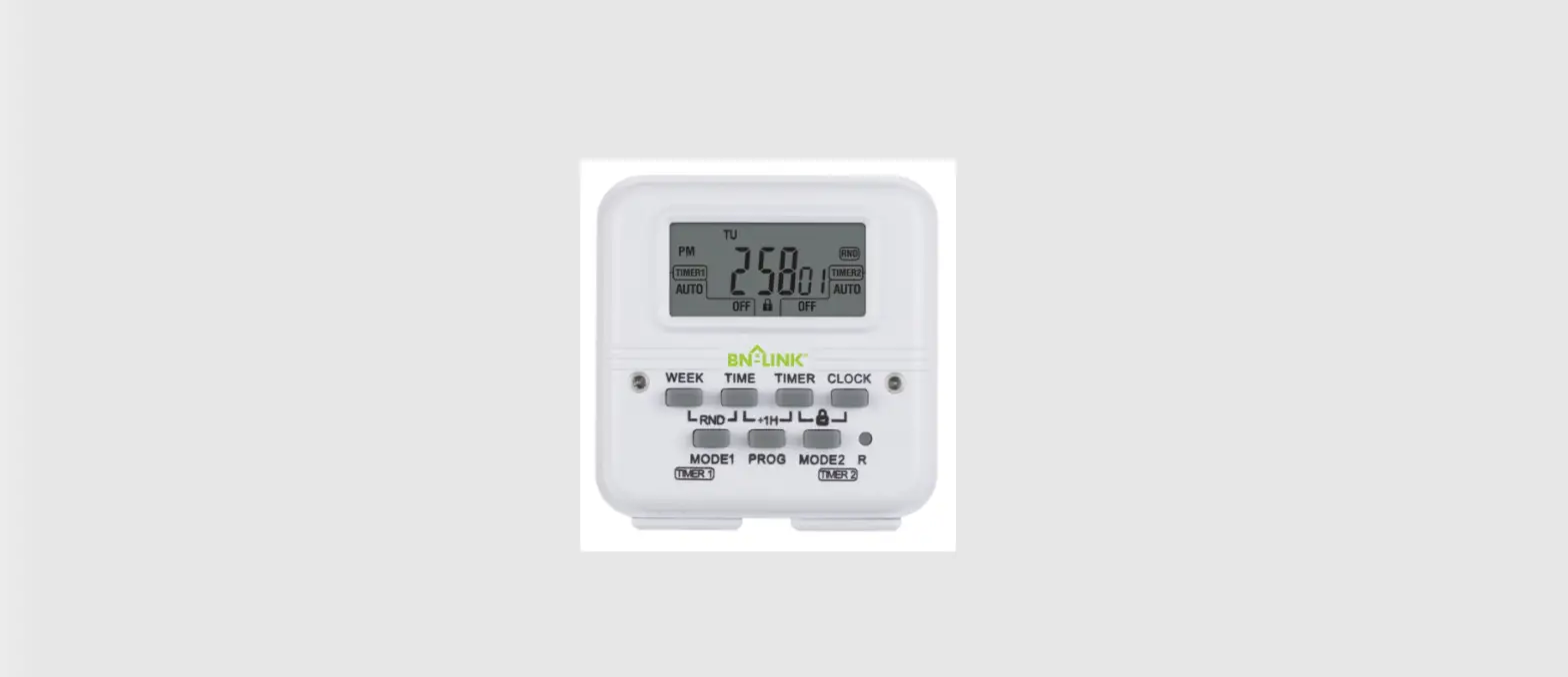 Bn-link Su105n Dual Outlet 7-day Digital Timer With Individual Control Instruction Manual