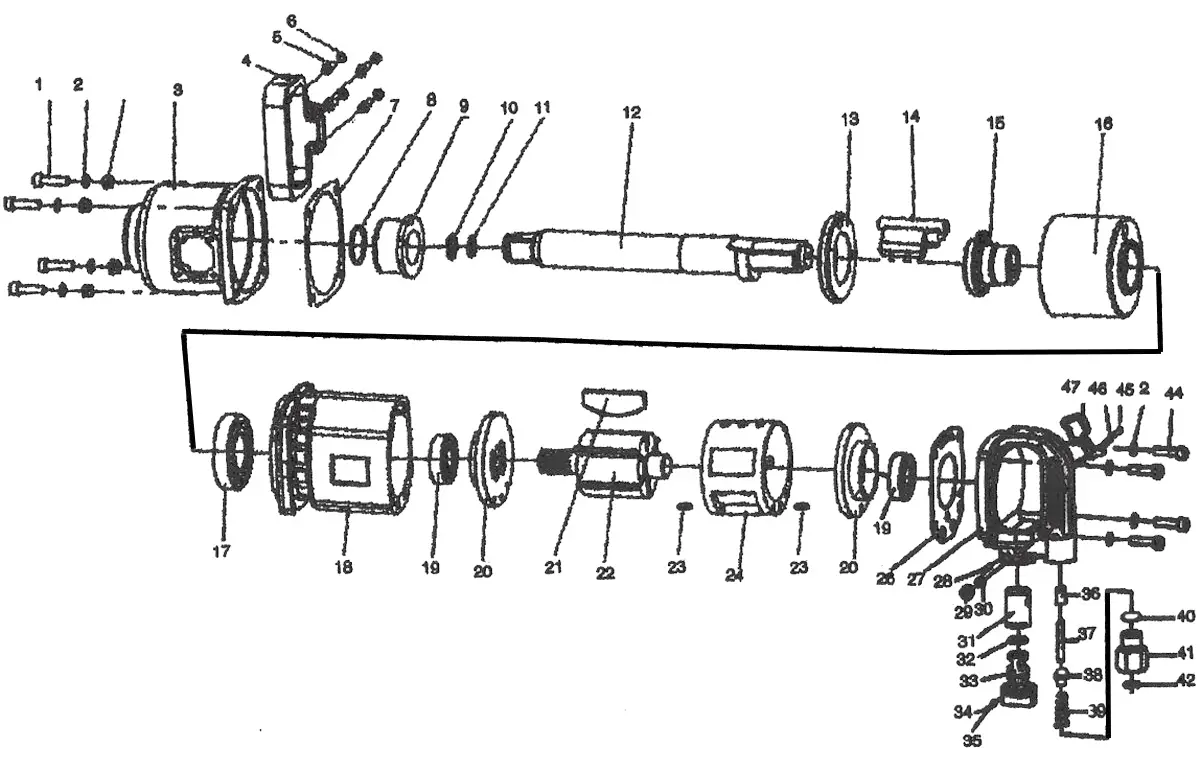 Taylor Pneumatic Tool Company T 6799L 1 Inch Super Duty Impact Wrench