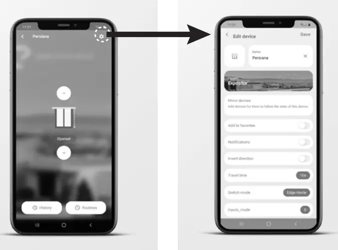 motorline PROFESSIONAL TO644347 Mconnect Shutter - OPERATING SETTINGS