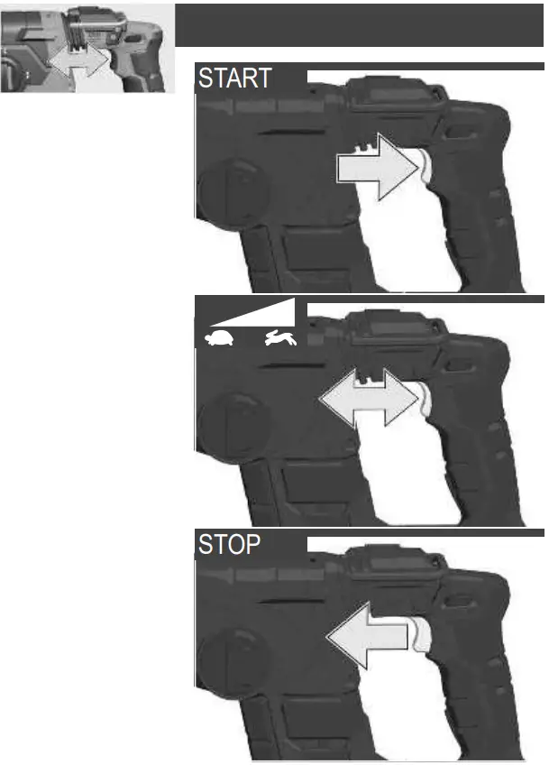 BBH18BL 18V Brushless SDS-Plus Rotary Hammer Operation