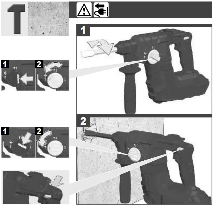 BBH18BL 18V Brushless SDS-Plus Rotary Hammer Operation