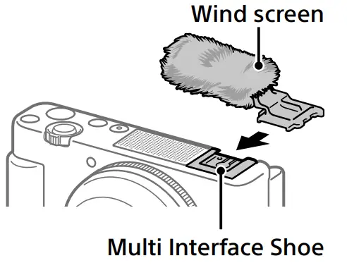 SONY Digital Camera - Using the wind screen