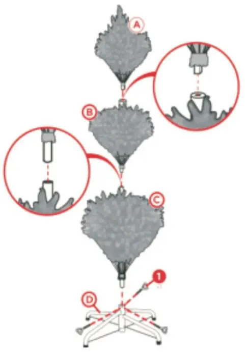 GYMAX GYM08504 Pre Lit Christmas Tree - assembly