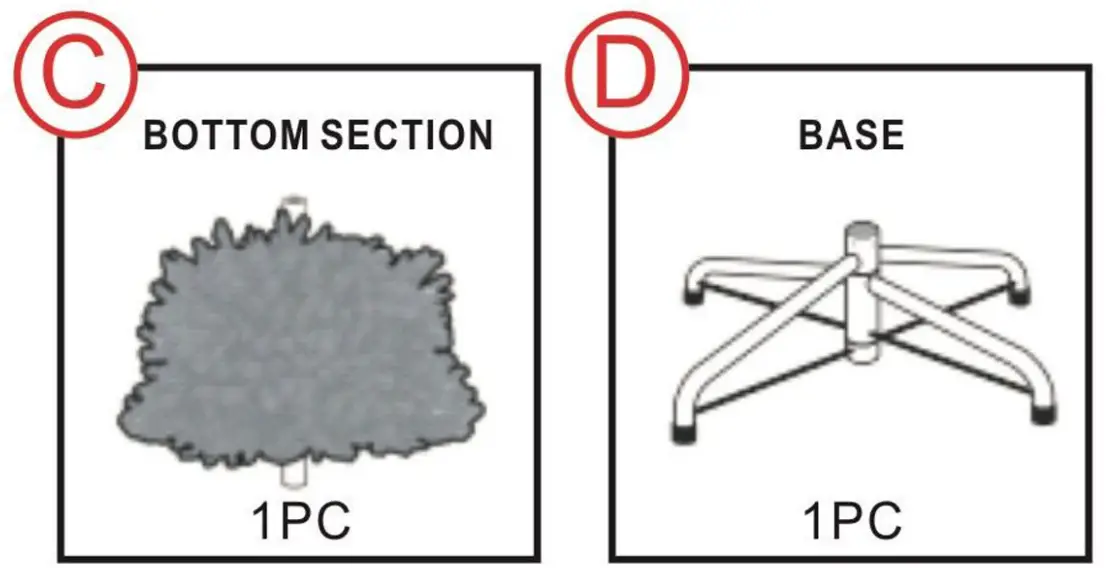GYMAX GYM08504 Pre Lit Christmas Tree - parts 1