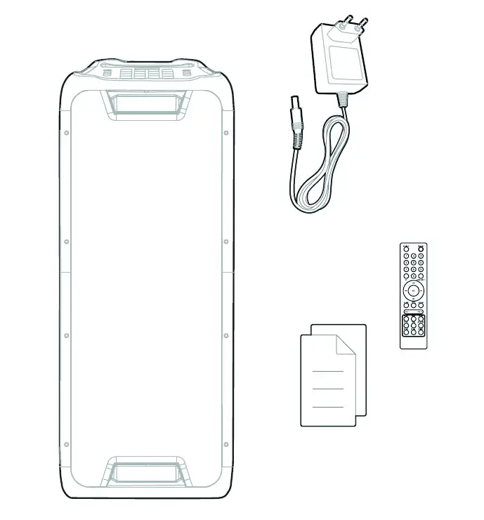 auna 10035261 8 Inch Woofer Clubmaster DJ Speaker - SCOPE OF DELIVERY