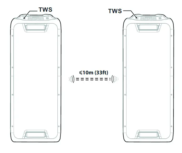 auna 10035261 8 Inch Woofer Clubmaster DJ Speaker - TERMINALS AND CONNECTIONS 6