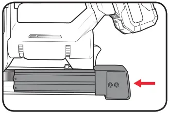 ozito CORDLESS 2-IN-1 NAIL & STAPLE GUN - Push the magazine slide