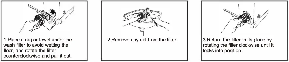TCL F708 F709TLW Automatic Electric Washing Machine - pump filter