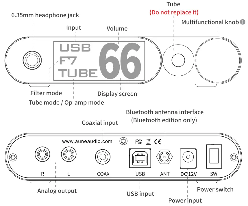aoune Flamingo-BT Tube DAC - fig 1