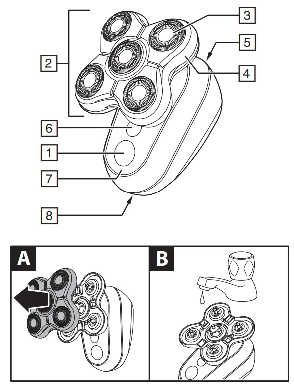 REMINGTON XR1600 RX7 Ultimate Series Head Shaver parts