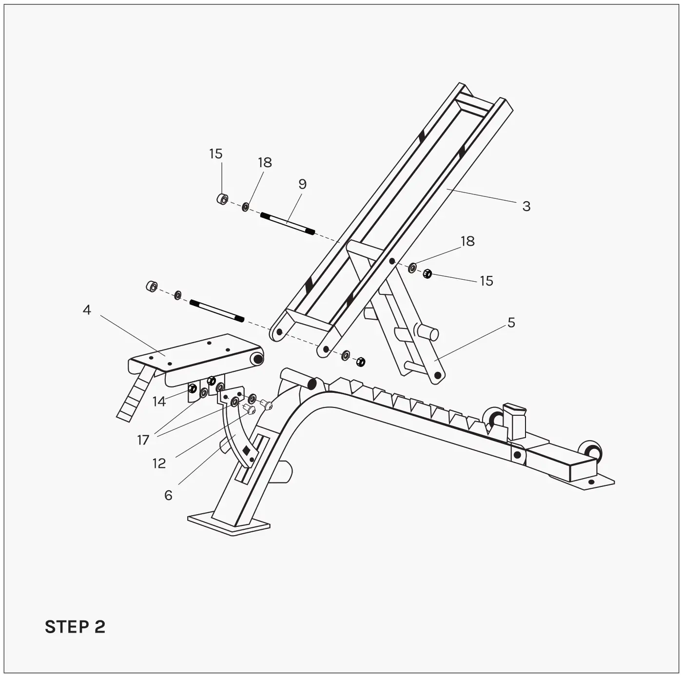 CORTEX FID-09 Commercial Multi Adjustable Bench - ASSEMBLY INSTRUCTIONS step 2