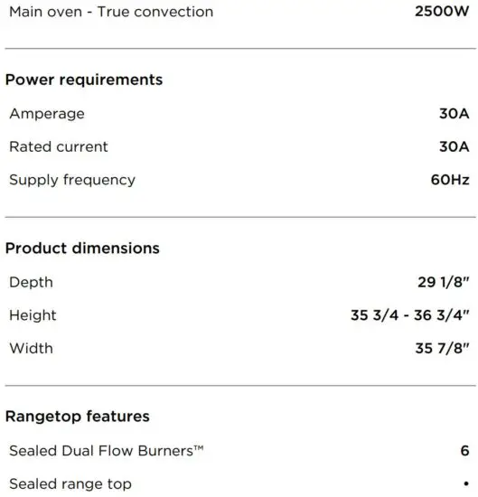 FIG 8 SPECIFICATIONS