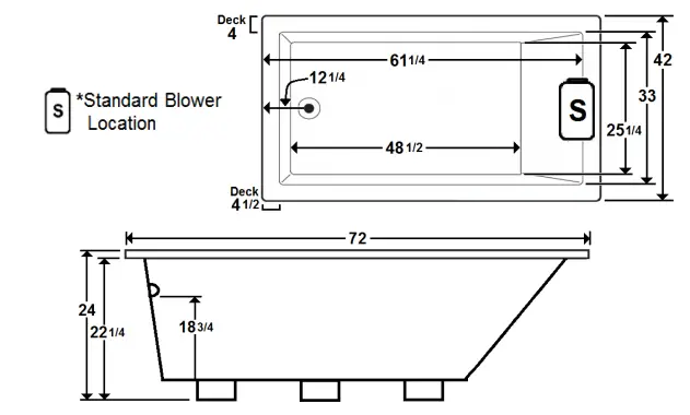 Laurel-Mountain-PARKER 9-72-X-42-Inch-Drop-In-Acrylic-Air-Bath-FIG-1