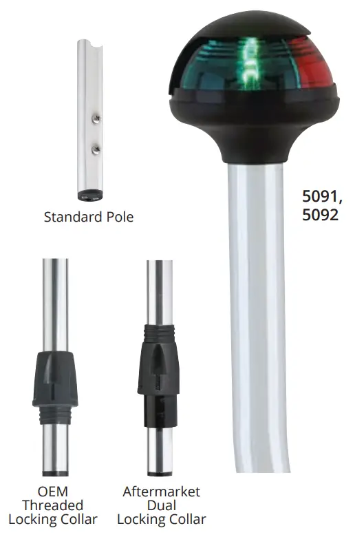 Attwood Marine 98133QG Pulsar Bi-Color 2-Pin Stowaway Light - fig1