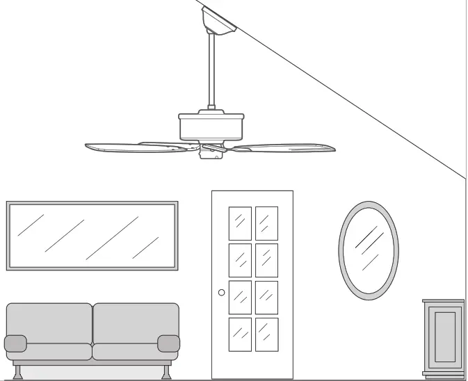 Hunter Aker Outdoor LED Ceiling Fan fan-- Angled Mounting