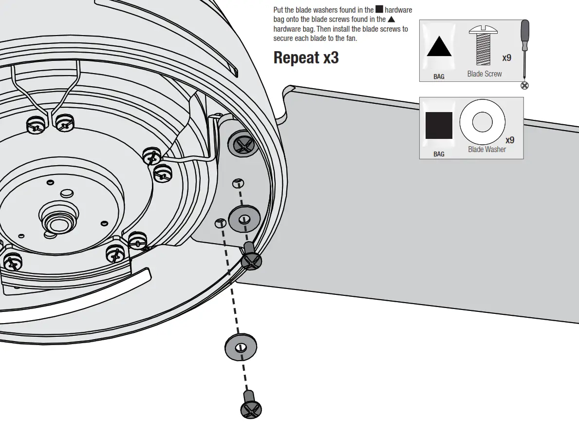 Hunter Aker Outdoor LED Ceiling Fan fan-- Assembling the LI