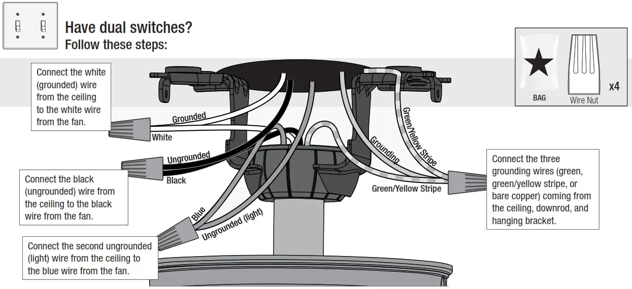 Hunter Aker Outdoor LED Ceiling Fan fan-- Have dual switches-