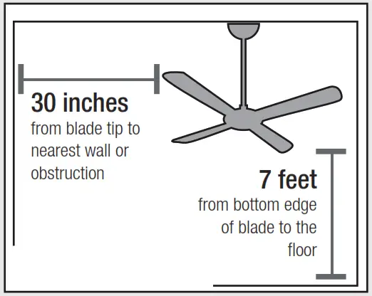 Hunter Aker Outdoor LED Ceiling Fan fan-- dimensions