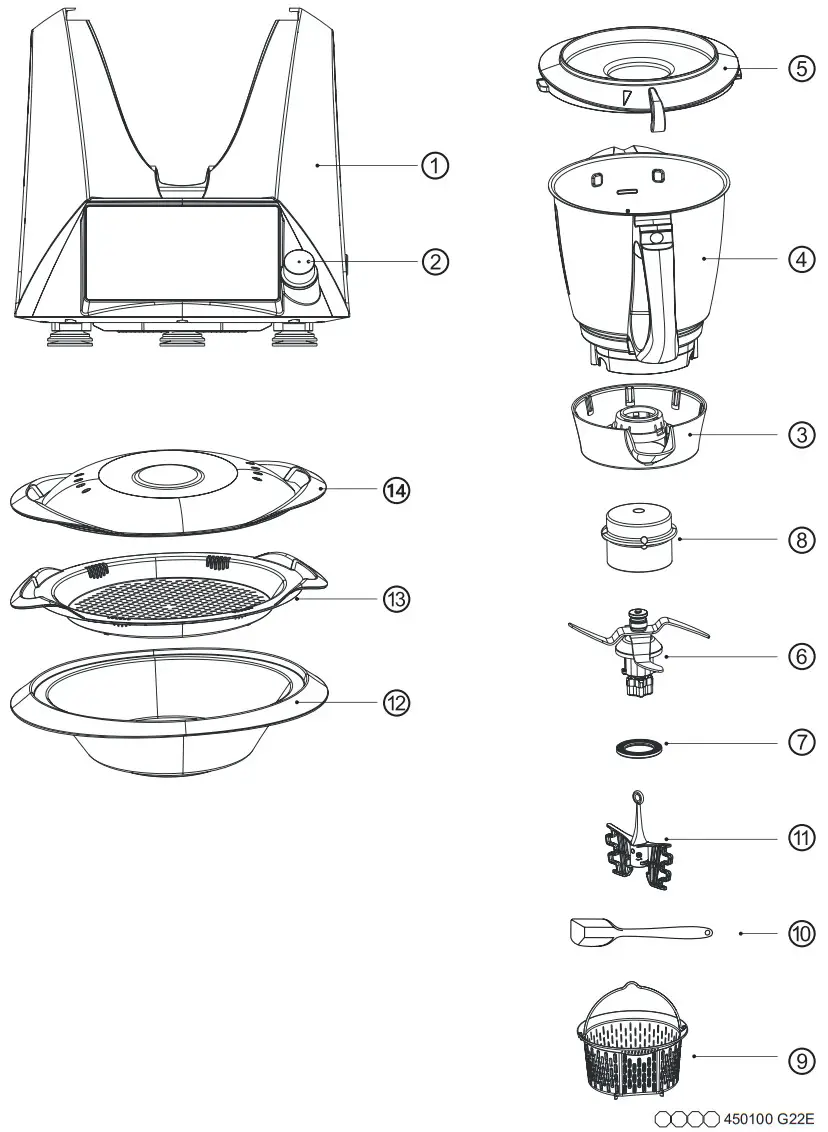 caterChef 450100 Multifunction Food Blender - Blender parts